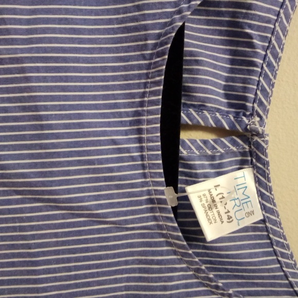 Blue striped peplum tank - Picture 2 of 4